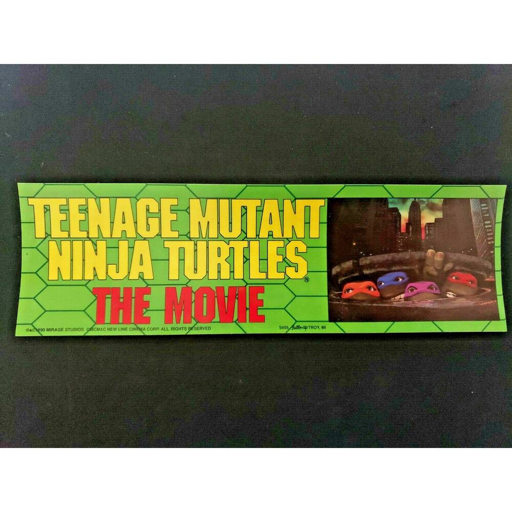 TMNT Ninja Turtles Bumper Sticker Promotional 1990 Movie‎ Mirage New Line Cinema